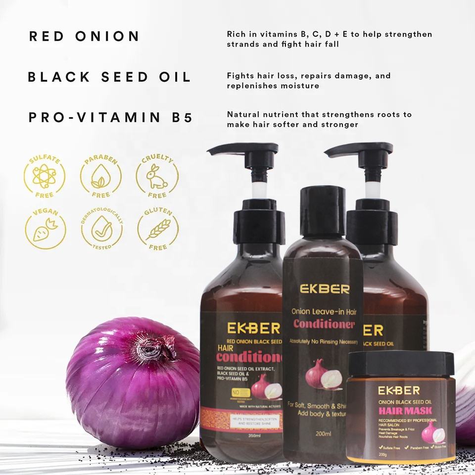 Onion Hair Shampoo and Hair Conditioner for Hair Growth and Hair Fall Control