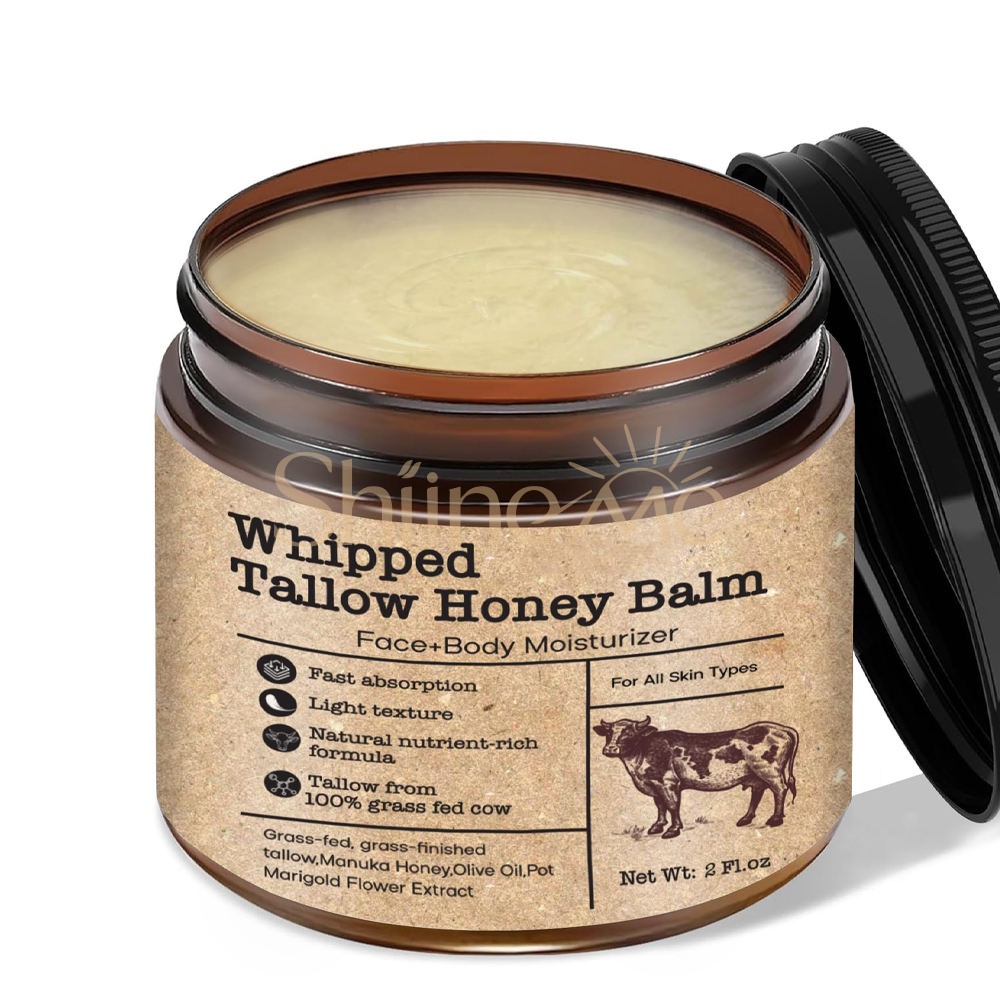 Whipped Tallow Honey Balm | 100% Grass-Fed Beef Tallow Face & Body Moisturizer for Sensitive Skin