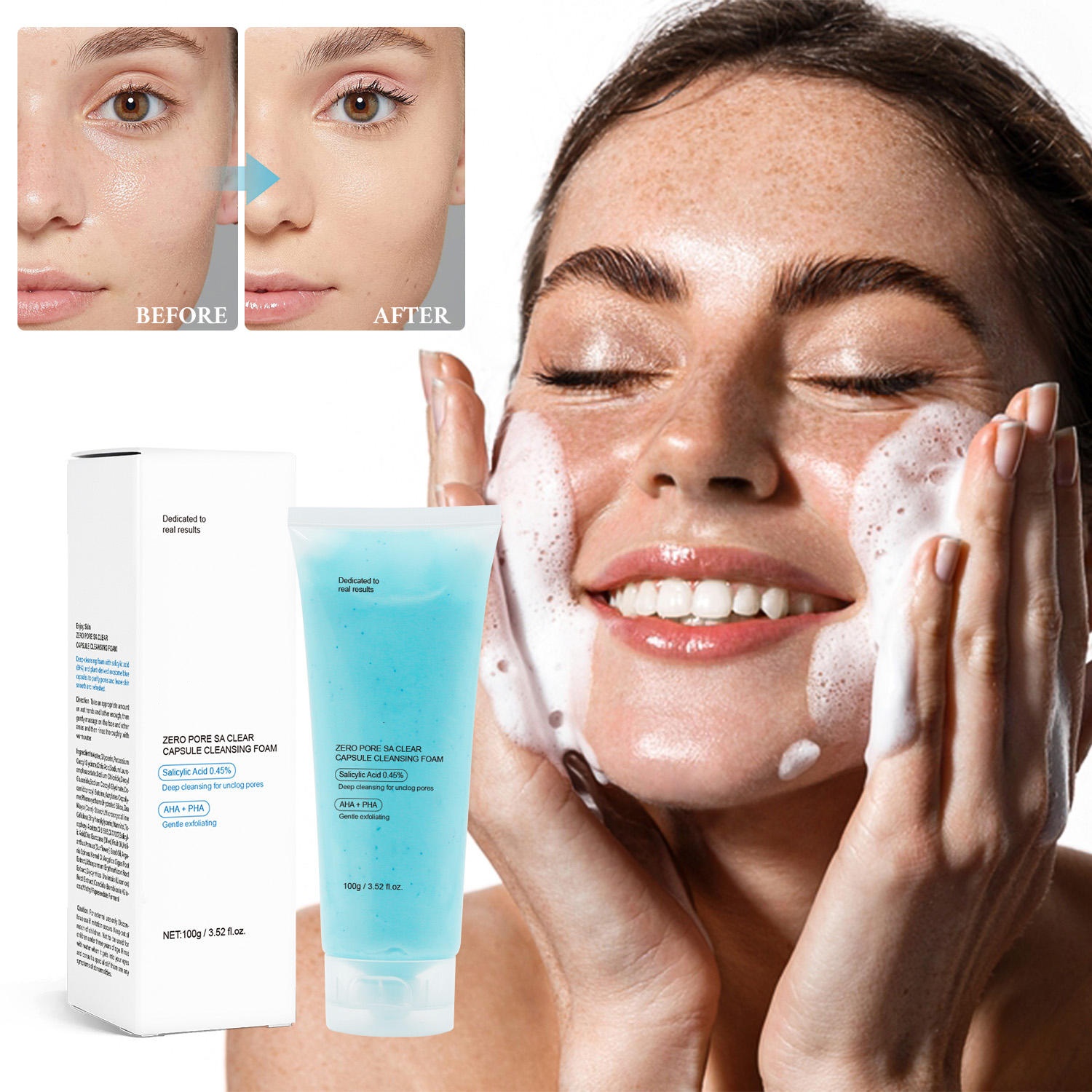 Salicylic Acid Pore Cleansing Foam | Gentle Exfoliating Cleanser OEM Private Label